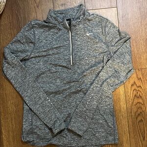 Nike Heathered Gray Quarter-Zip Top Running Dri Fit